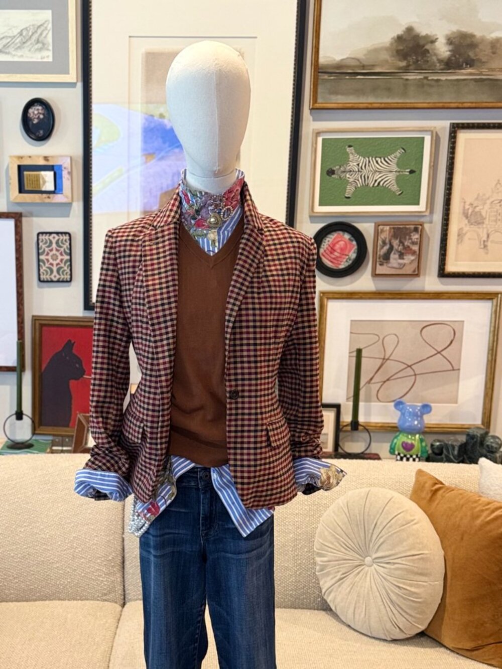 Merona Houndstooth Plaid tailored Blazer - Preppy Heritage Style - Picture 2 of 15